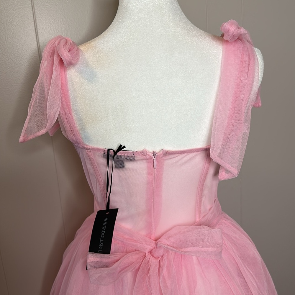NWT Dolls Kill Widow Dance With Death Sleeveless Maxi Dress - Pink - Picture 13 of 16